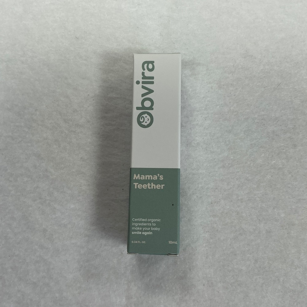 Obvira Mama's Teether Teething Roller 10mL Natural Baby Care NEW Exp 2027